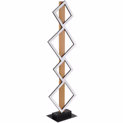 Description Ce lampadaire impressionne par son beau design dans un aspect bois noble ! La lampe avec une base en métal noir m ...