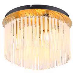 • sans 5x E14 40W 230V • Matériau de la lampe : métal doré mat • Matériau de l'abat-jour : tiges de verre opale • Nombre de s ...