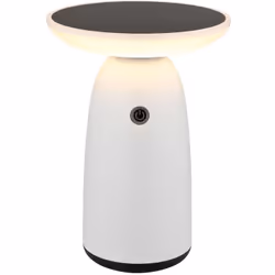 Description La lampe solaire blanche en aluminium séduit par son design élégant en forme de trophée. Cette lampe solaire rond ...