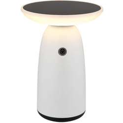 Lampe de table solaire d'extérieur LED USB-C IP54 variateur tactile blanc 22,5 cm