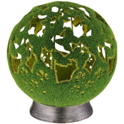 Globo - Lampe solaire d'extérieur boule led lumière de jardin vert poinçon décoratif h 22 cm