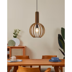 EGLO Pendelleuchte Velasco D 310mm Ahorn/schwarz éclairage de plafond E27 40 W
