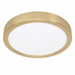EGLO LED-Deckenleuchte Fueva 5 17W 2000lm 3000K D 210mm MS-geb, 1 ampoule(s), LED, 3000 K, 2000 lm, IP20, Laiton, Blanc