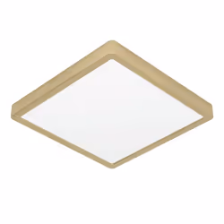 EGLO LED-Deckenleuchte Fueva 5 20.5W 2400lm 3K 285x285 MS-geb, 1 ampoule(s), 3000 K, 2400 lm, IP20, Laiton, Blanc