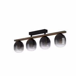 EGLO Filago, 4 ampoule(s), E27, IP20, Noir, Marron, Gris, Transparent