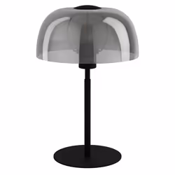 EGLO Tischleuchte Solo 2 1xE27 schwarz/sw-transparent, Noir, Transparent, Verre, Acier, Chambre à coucher, Salle à manger, Sa ...