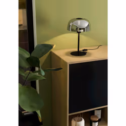 EGLO Tischleuchte Solo 2 1xE27 schwarz/sw-transparent lampe de table E27 Noir, Transparent