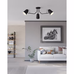 EGLO Loreto éclairage de plafond Noir, Blanc E27