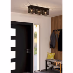 EGLO Deckenleuchte Piedritas 3xE27 schwarz éclairage de plafond E27 40 W