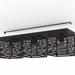 EGLO Deckenleuchte Piedritas 3xE27 schwarz éclairage de plafond E27 40 W