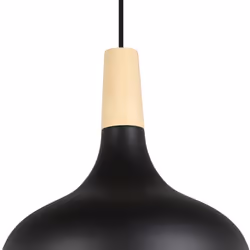 EGLO Pendelleuchte Sabinar 1xE27 D 280mm schwarz/Holz éclairage de plafond E27 40 W