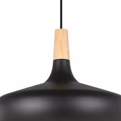 EGLO Pendelleuchte Sabinar 1xE27 D 400mm schwarz/Holz éclairage de plafond E27 40 W
