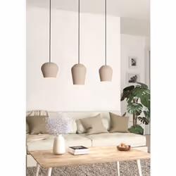 EGLO Pendelleuchte Cambaito 3xE27 Sandfarben éclairage de plafond E27