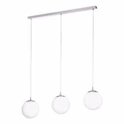 EGLO Pendelleuchte Rondo 3xE27 Nickel-matt/opal-matt, 3 ampoule(s), E27, IP20, Nickel, Blanc