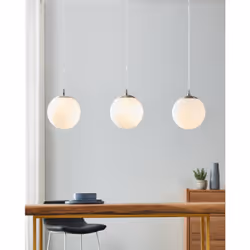 EGLO Pendelleuchte Rondo 3xE27 Nickel-matt/opal-matt éclairage de plafond E27 40 W