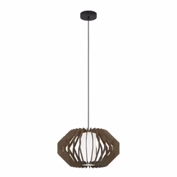 EGLO Rusticaria, Support flexible, Noir, Marron, Blanc, Marron, Blanc, Verre, Acier, Bois, Verre, Bois, Noir