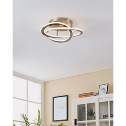 EGLO LED-Deckenleuchte Rolimare Nickel-Matt/weiß éclairage de plafond E27 40 W D