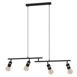 EGLO Lurone éclairage en suspension Support flexible E27 10 W Noir, Laiton