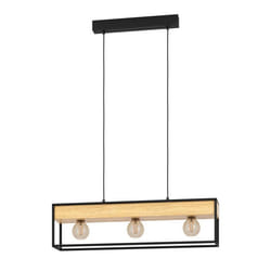 EGLO Libertad 1 éclairage en suspension Support flexible E27 40 W Noir, Marron, Bois