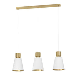 EGLO Aglientina éclairage en suspension Support flexible E27 40 W Laiton, Blanc