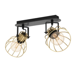 EGLO Deckenleuchte Sambatello 2xE27 schwarz/MS-geb/MS-matt éclairage de plafond E27 40 W