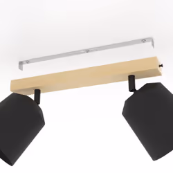 EGLO Deckenleuchte Cotorro 2xE27 schwarz/Holz éclairage de plafond E27 40 W