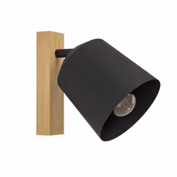 EGLO Wandleuchte Cotorro 1xE27 schwarz/Holz, Autres, 1 ampoule(s), E27, IP20, Noir, Marron