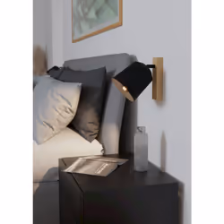EGLO Wandleuchte Cotorro 1xE27 schwarz/Holz E27 40 W