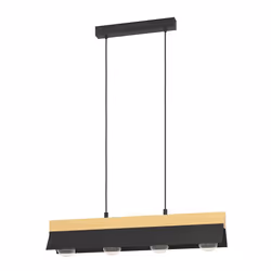 EGLO Tarrafo, Noir, Marron, Noir, Marron, Acier, Bois, Bois, Noir, Intérieure