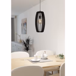 EGLO Pendelleuchte Bajazzara 1xE27 schwarz éclairage de plafond E27 40 W