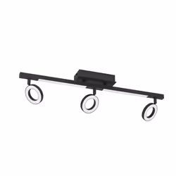 EGLO Cardillio 2, Spot d'éclairage de surface, 3 ampoule(s), LED, 3000 K, 1200 lm, Noir