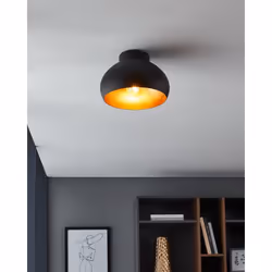 EGLO Mogano 2 éclairage de plafond Noir, Or E27