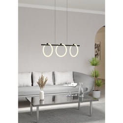 EGLO Caranacoa éclairage en suspension Support flexible 9 W Noir, Blanc