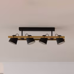 EGLO HORNWOOD-Z, 4 ampoule(s), LED, 2200 lm, IP20, Noir, Marron