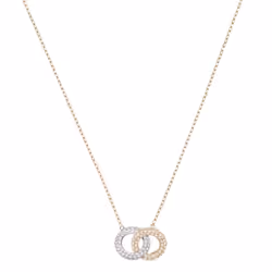 Bague - Anneau - Swarovski - Collier Double Silk/Cry/Ros - Rose