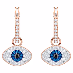 Swarovski 5425857 boucle d'oreille Boucles d'oreilles créoles Métal Bleu, Or rose, Blanc
