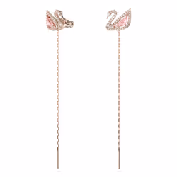Swarovski Swan Clous d'oreilles Métal Rose, Or rose - Vue supplémentaire 2
