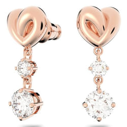 Swarovski 5517942 boucle d'oreille Clous d'oreilles Métal Or rose, Blanc