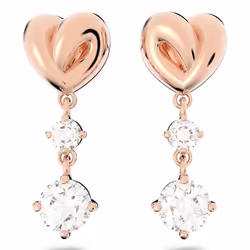 Swarovski 5517942 boucle d'oreille Clous d'oreilles Métal Or rose, Blanc