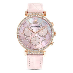 Montre - SWAROVSKI - Passage Chrono - Cuir rose - Étanchéité 5 ATM - Quartz