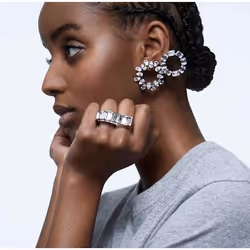 Swarovski 5601509 boucle d'oreille Clous d'oreilles Métal Argent, Blanc - Vue supplémentaire 5