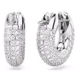 Swarovski Dextera hoop Boucles d'oreilles créoles Métal Blanc - Vue supplémentaire 4