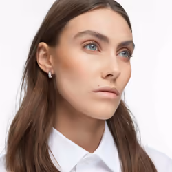 Swarovski Dextera hoop Boucles d'oreilles créoles Métal Blanc - Vue supplémentaire 5