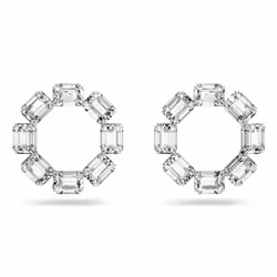 Swarovski 5618629 boucle d'oreille Clous d'oreilles Métal Argent, Blanc