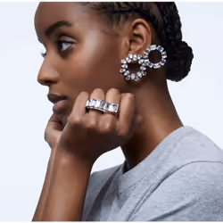 Swarovski 5618629 boucle d'oreille Clous d'oreilles Métal Argent, Blanc