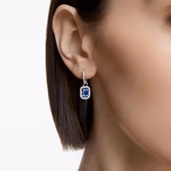 Swarovski 5619500 boucle d'oreille Boucles d'oreilles à clipser Métal Bleu, Argent