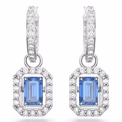 Swarovski 5619500 boucle d'oreille Boucles d'oreilles à clipser Métal Bleu, Argent