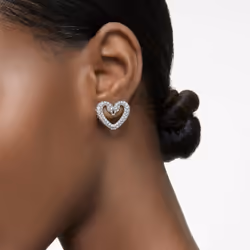 Swarovski 5681552 Clous d'oreilles Métal Argent, Blanc