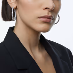 Swarovski Matrix Boucles d'oreilles créoles Métal Blanc