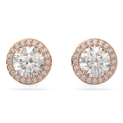 Swarovski Una Angelic Clous d'oreilles Métal Or rose, Blanc
